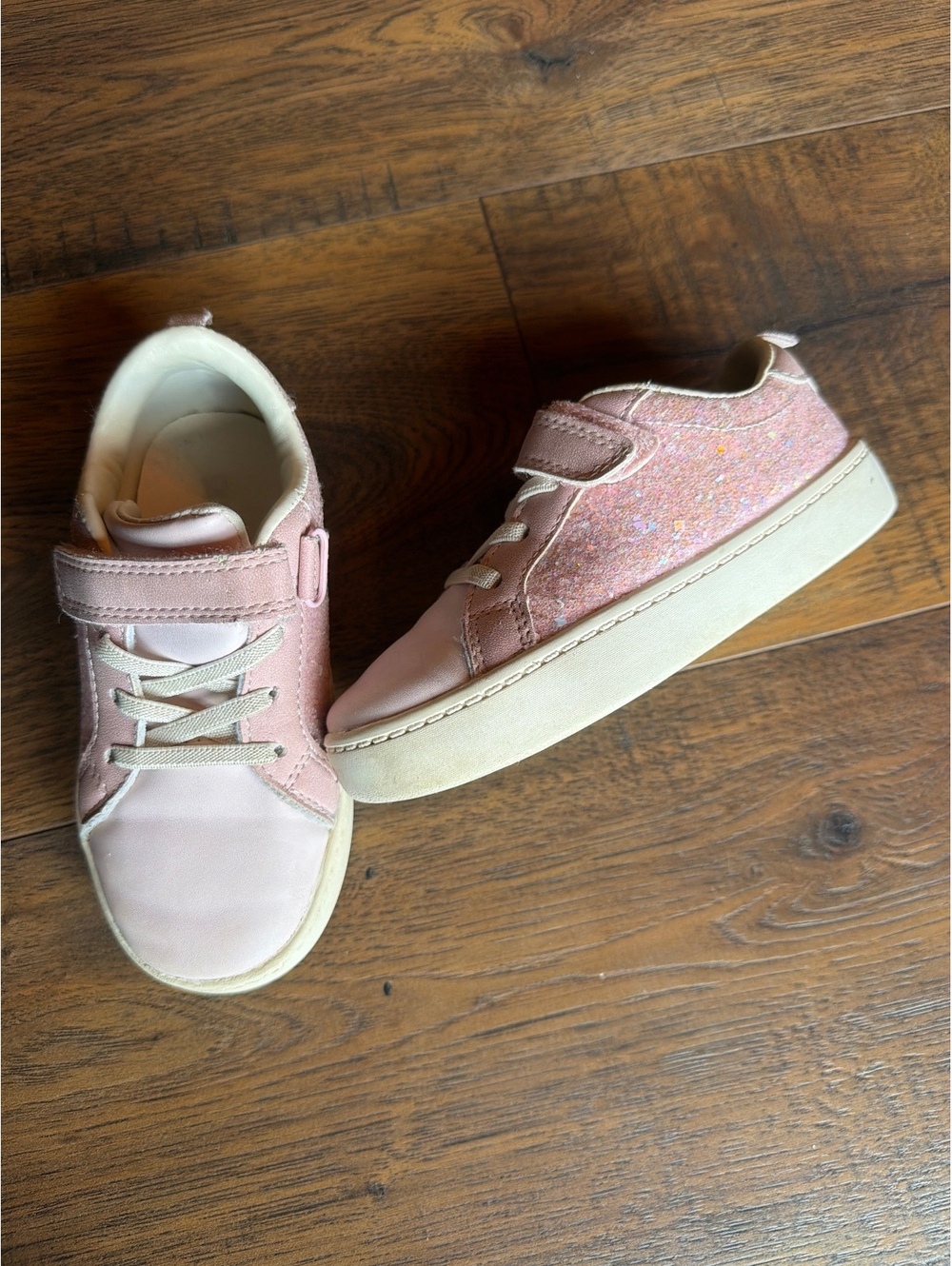 Carter's Toddler Pink Glitter Sneakers with Velcro Strap